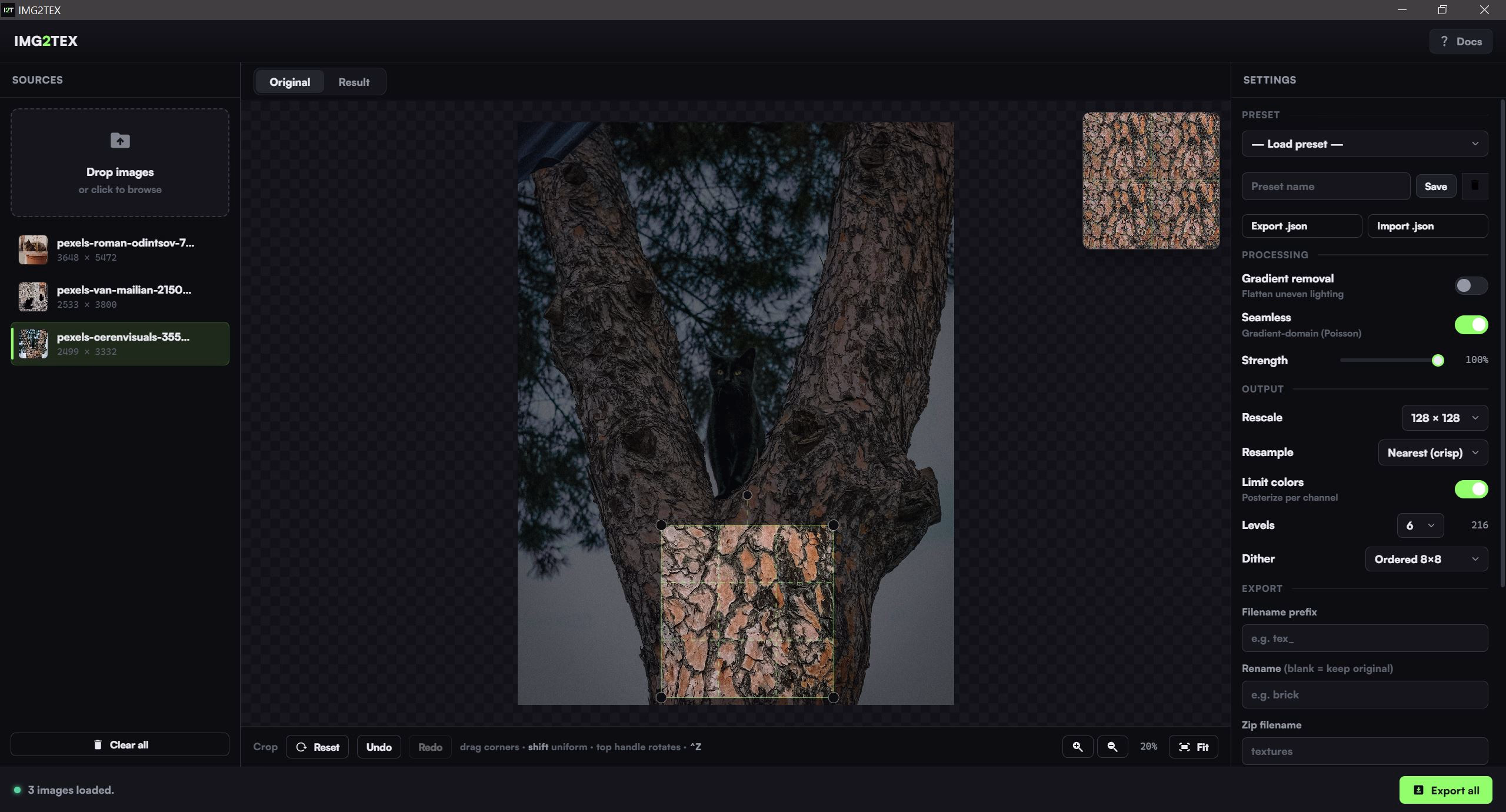 IMG2TEX screenshot 2